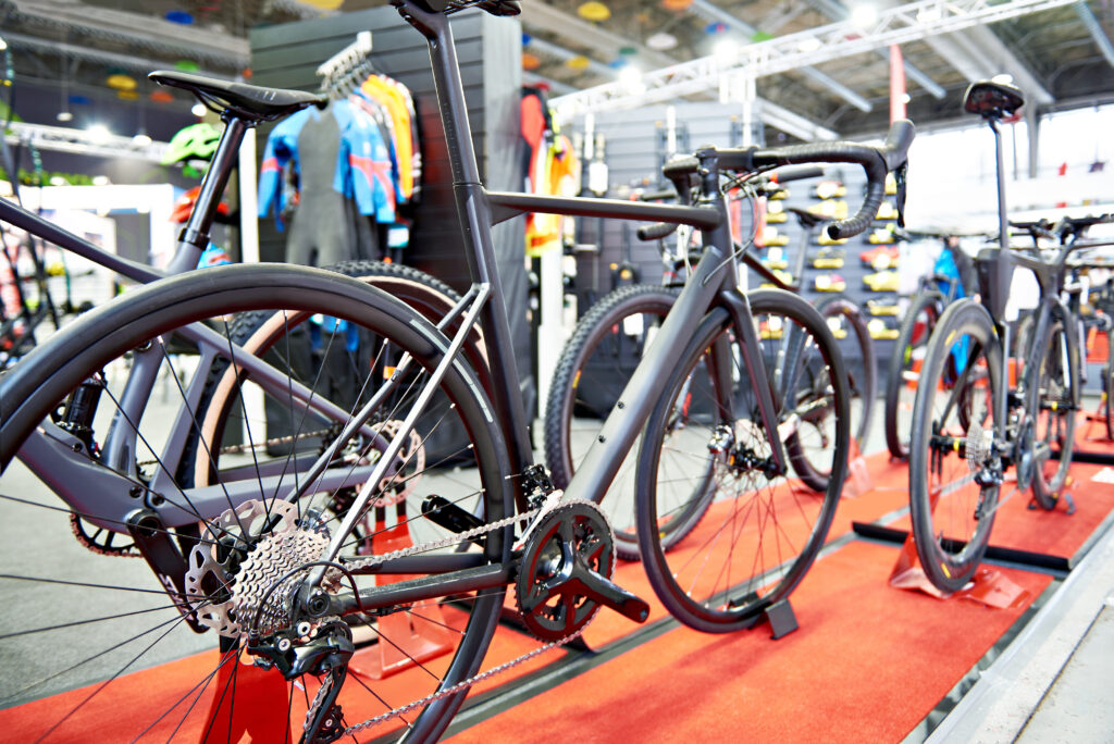 Racing bicycle, road bike in store